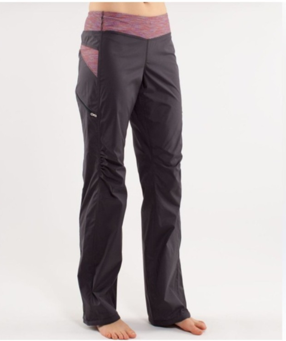 Lululemon Run Travel To Track Pant 12 Deep Coal Stripe Swift 34in Reflective Zip